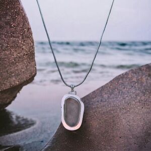 Authentic New England Seaglass pendant sterling